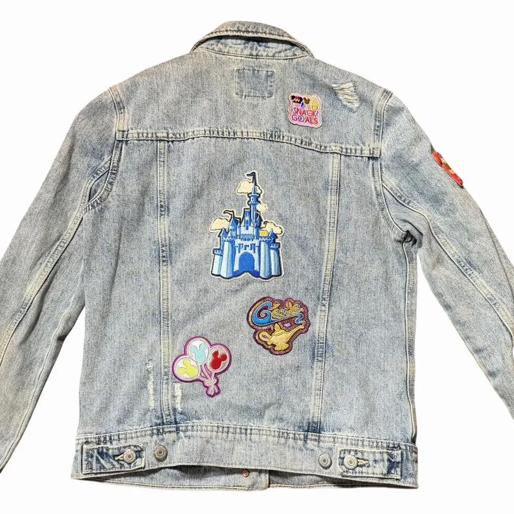 Disney Denim Patches Handmade Jean Jacket Old Navy Size S